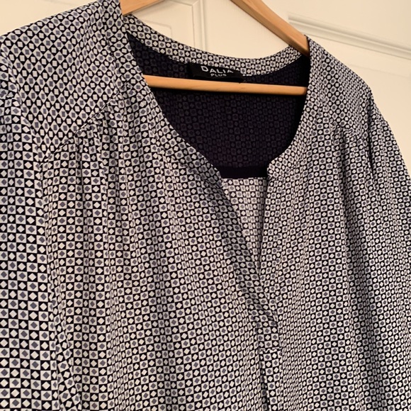 Dalia Tops - Dalia Grey/Navy Tunic 3X